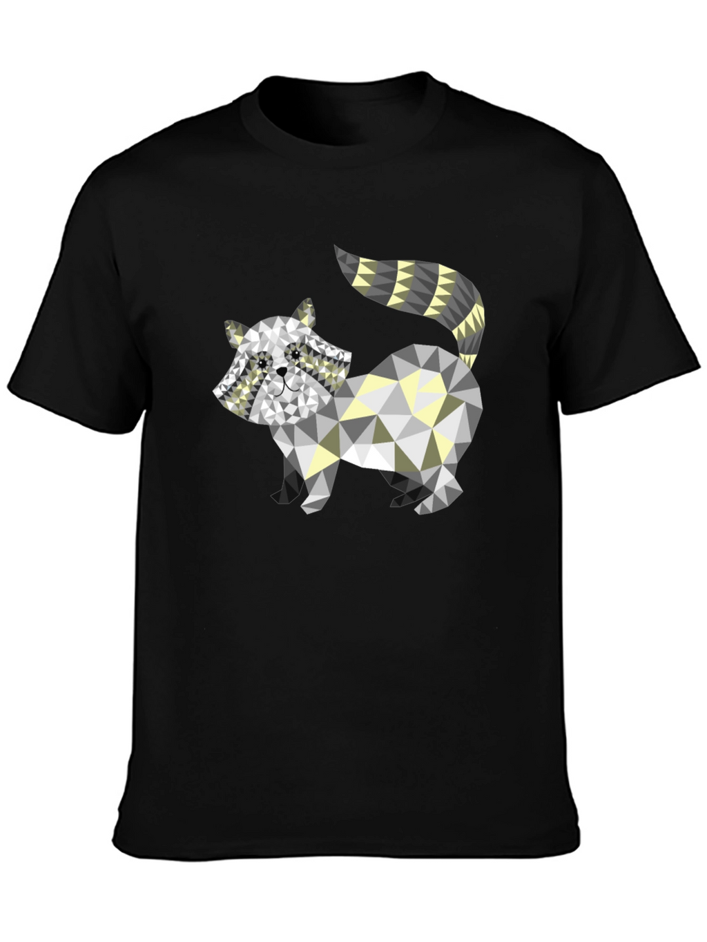 Geometric Raccoon Graphic Tee - Modern Style