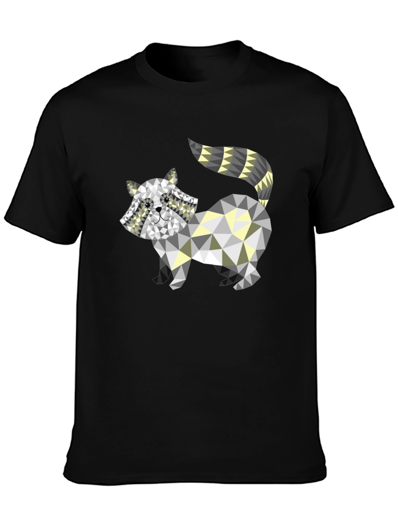 Geometric Raccoon Graphic Tee - Modern Style