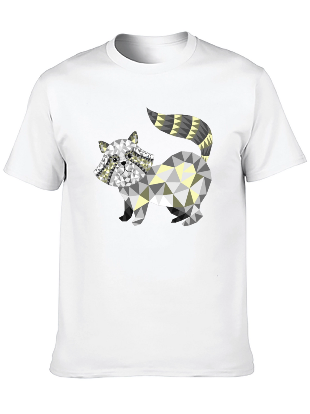 Geometric Raccoon Graphic Tee - Modern Style