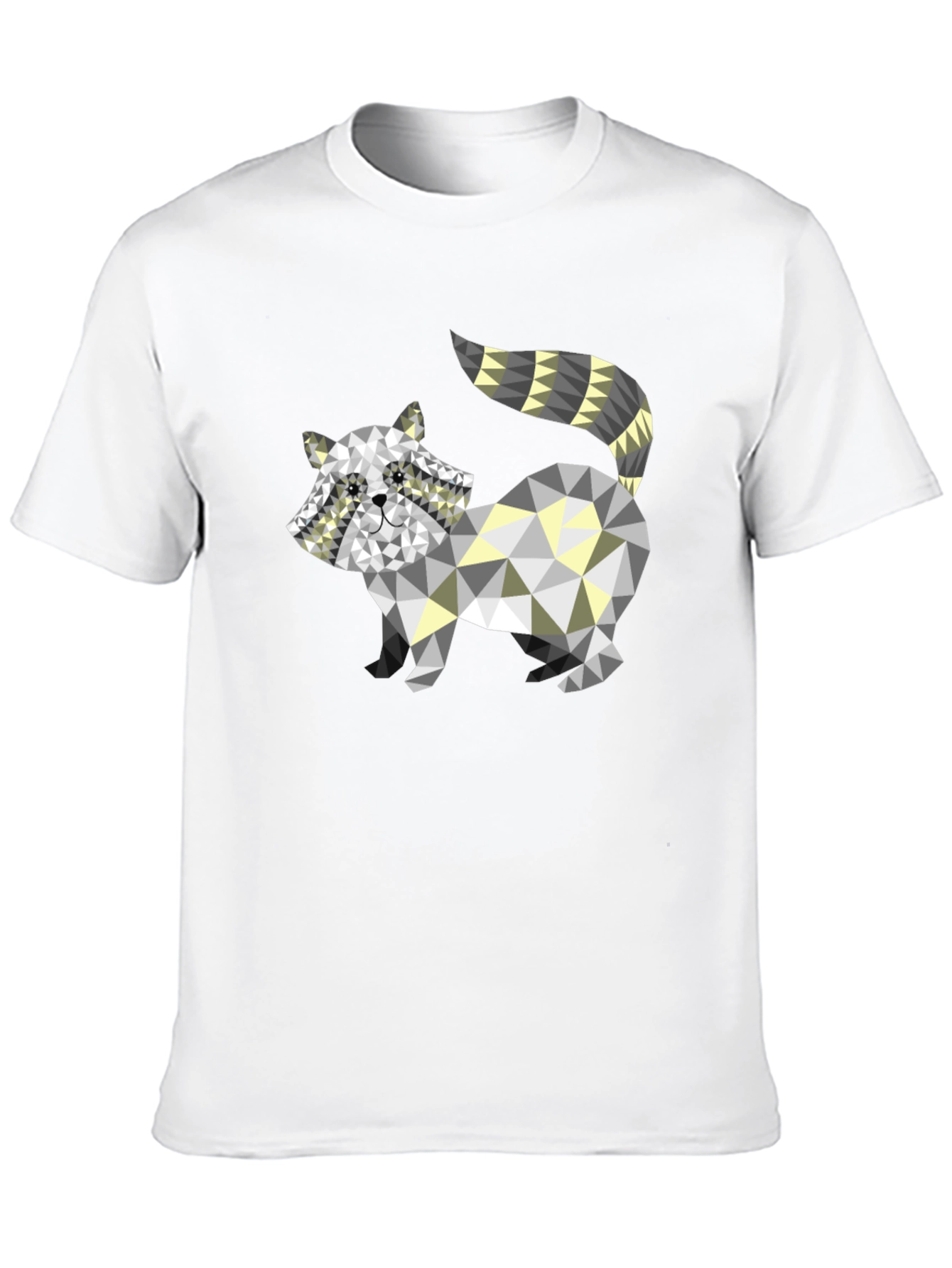 Geometric Raccoon Graphic Tee - Modern Style