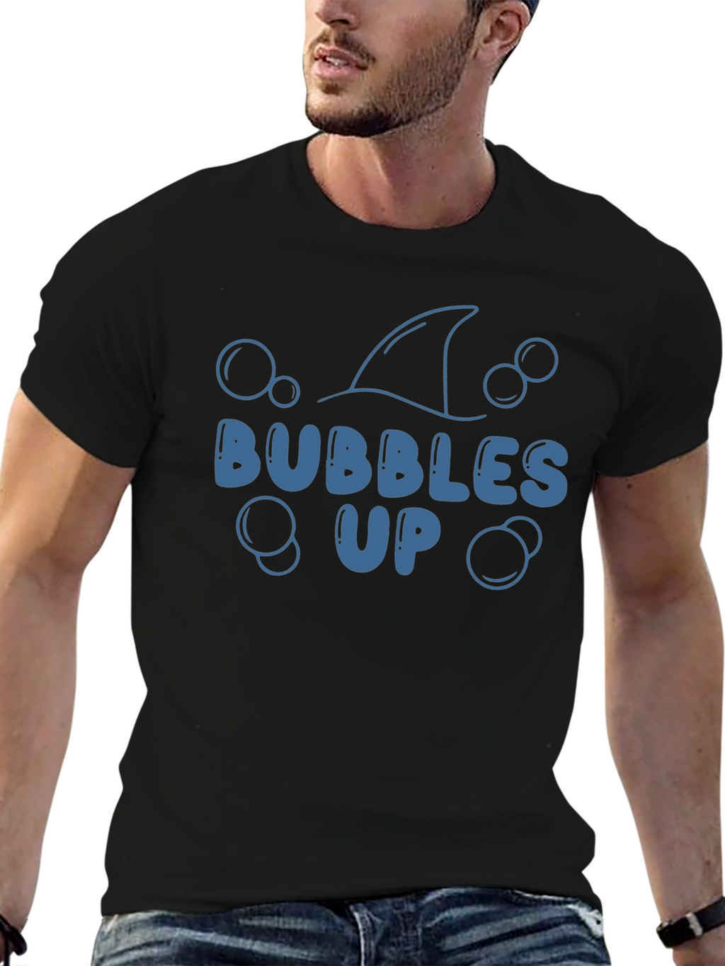 Bubbles Up T-Shirt - Shark Fin Design