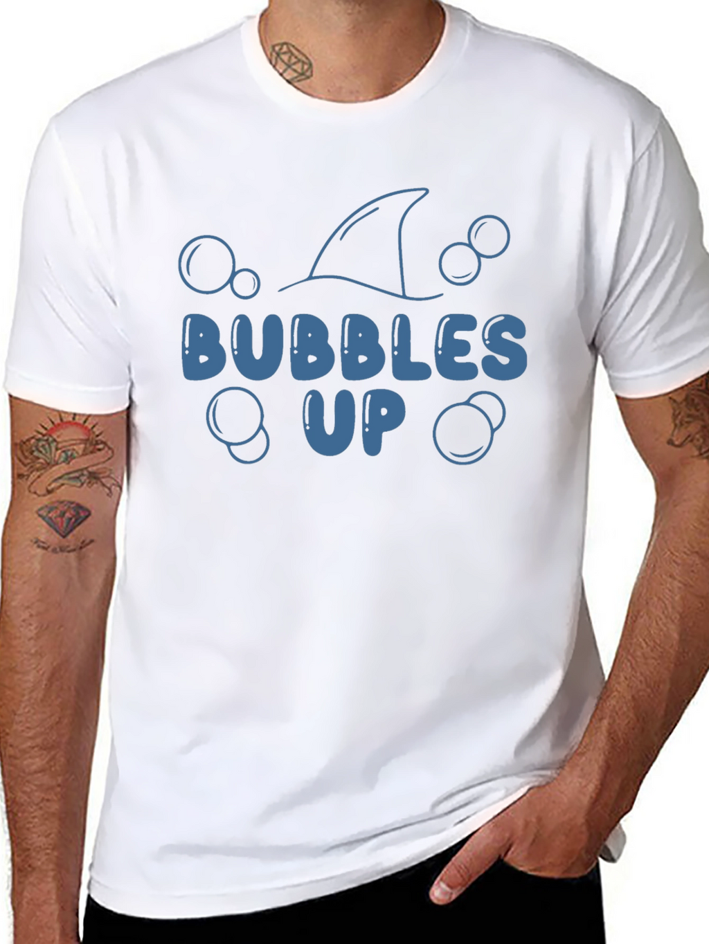 Bubbles Up T-Shirt - Shark Fin Design
