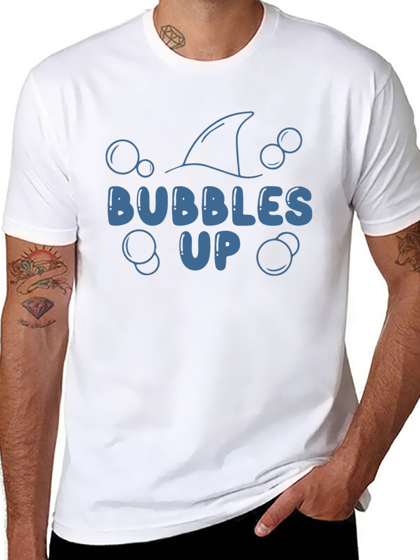 Bubbles Up T-Shirt - Shark Fin Design