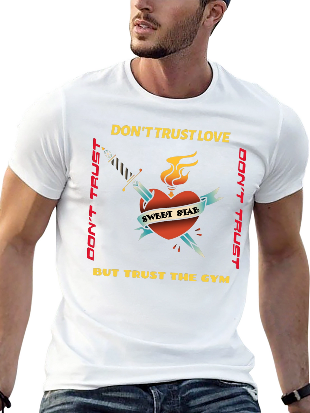 Dont Trust Love Trust Gym Graphic Tee