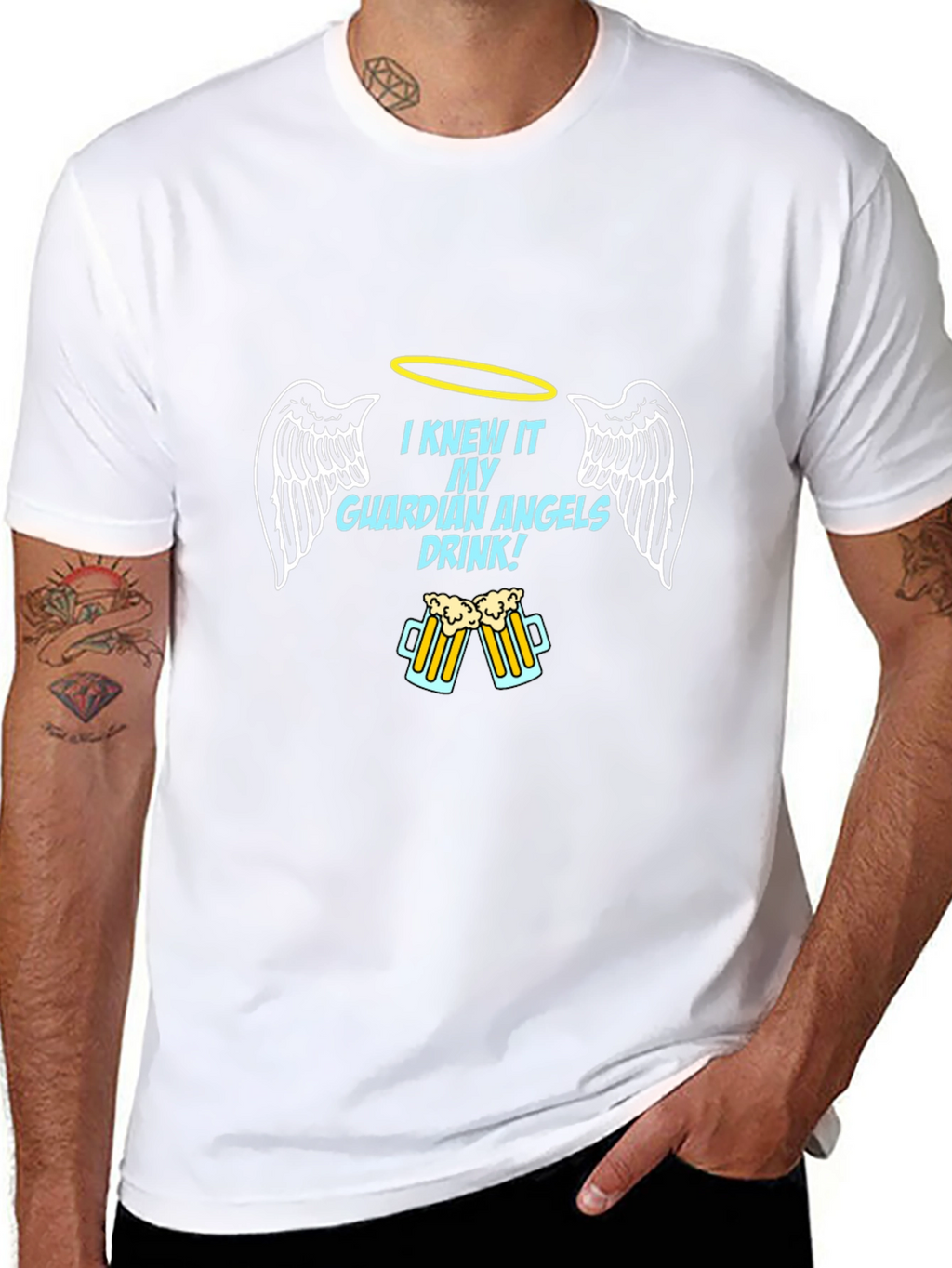 Guardian Angel Drink Black T-Shirt