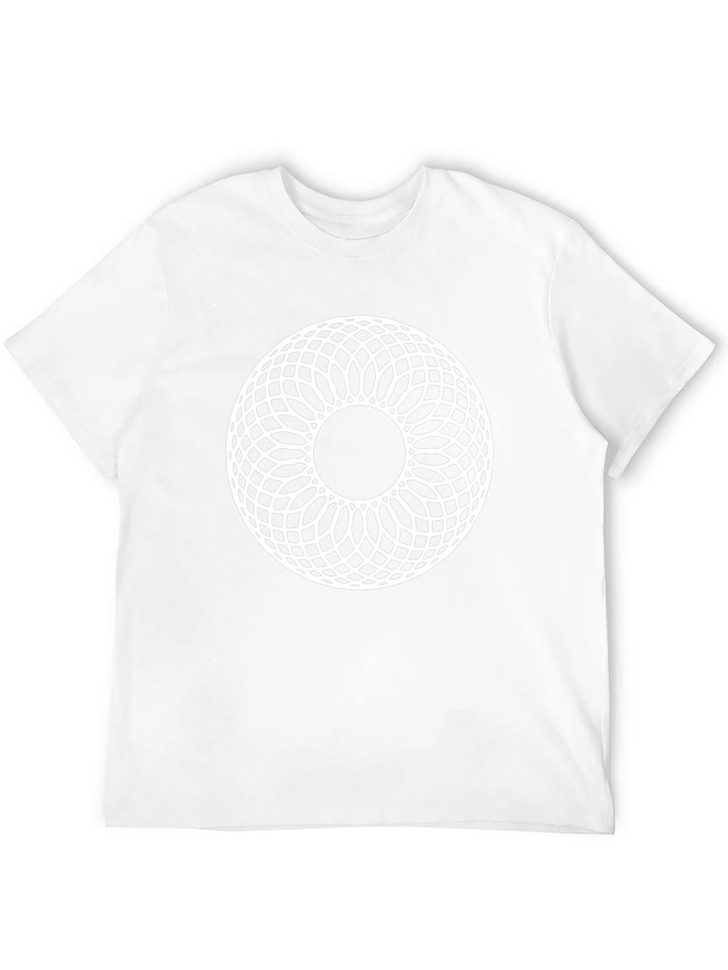 Geometric Circle Pattern Black T-Shirt