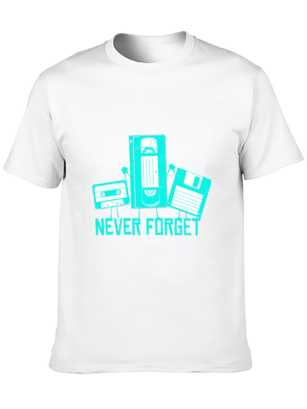 Never Forget Retro Tech Black T-Shirt