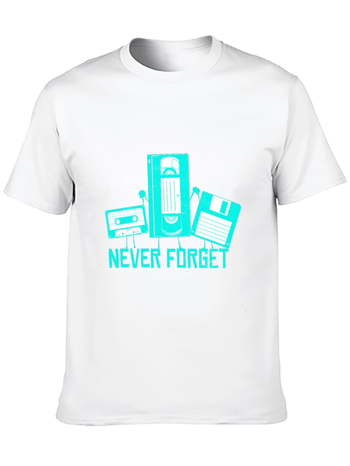 Never Forget Retro Tech Black T-Shirt