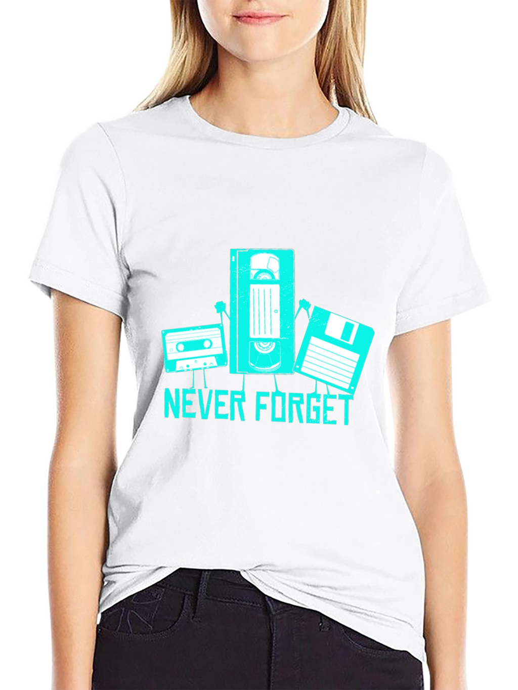 Never Forget Retro Tech Black T-Shirt