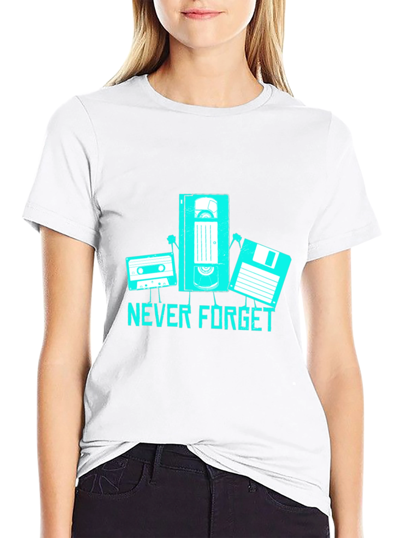 Never Forget Retro Tech Black T-Shirt