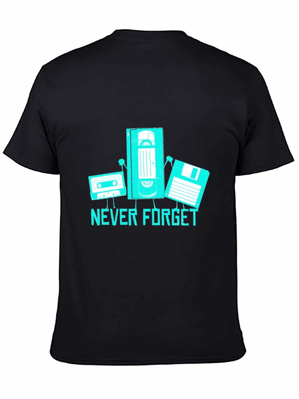 Never Forget Retro Tech Black T-Shirt