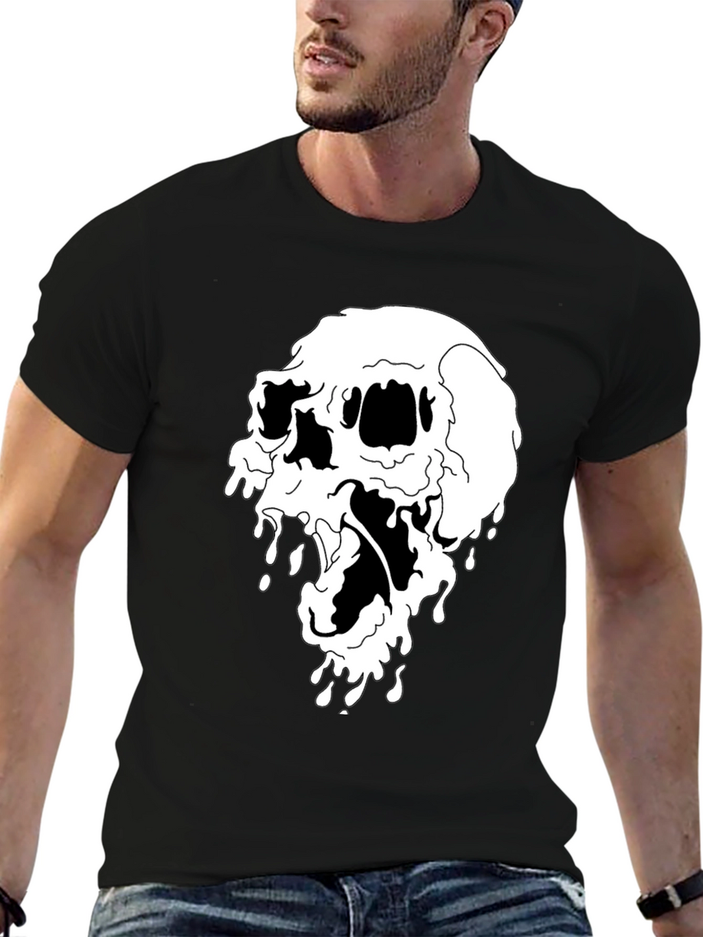 Skull Graphic Tee - Black