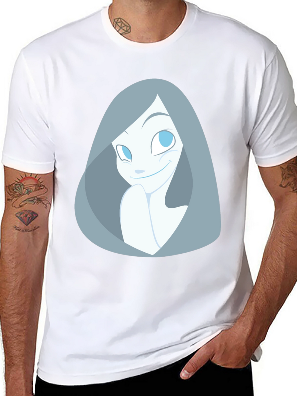Cartoon Ghost Graphic Black T-Shirt