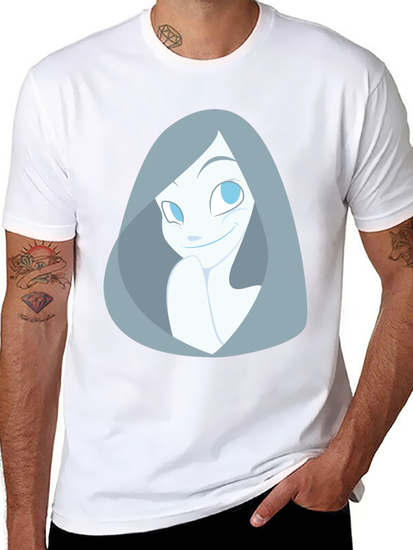 Cartoon Ghost Graphic Black T-Shirt