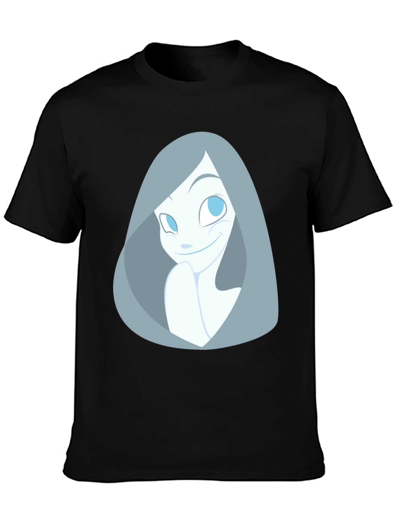 Cartoon Ghost Graphic Black T-Shirt