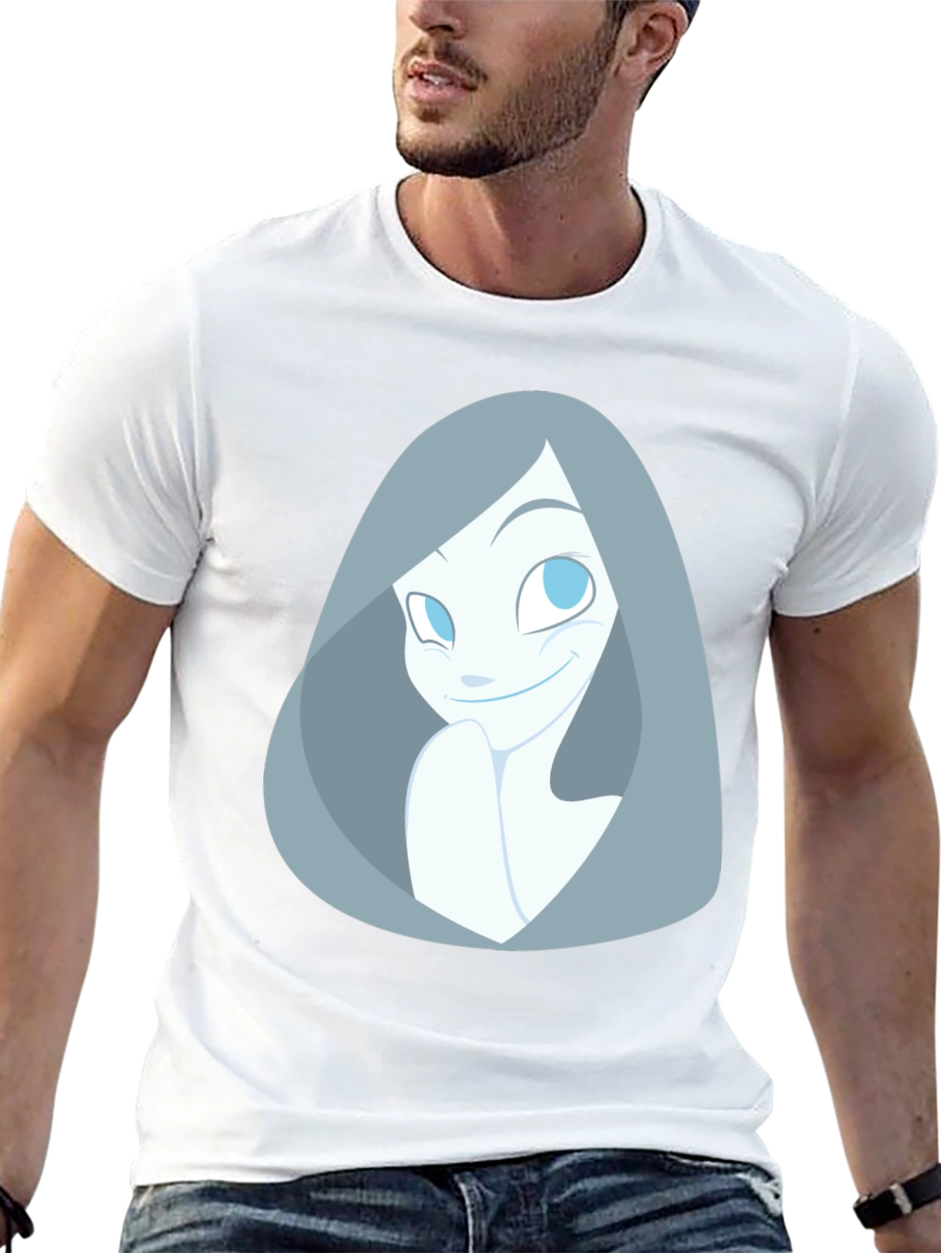 Cartoon Ghost Graphic Black T-Shirt