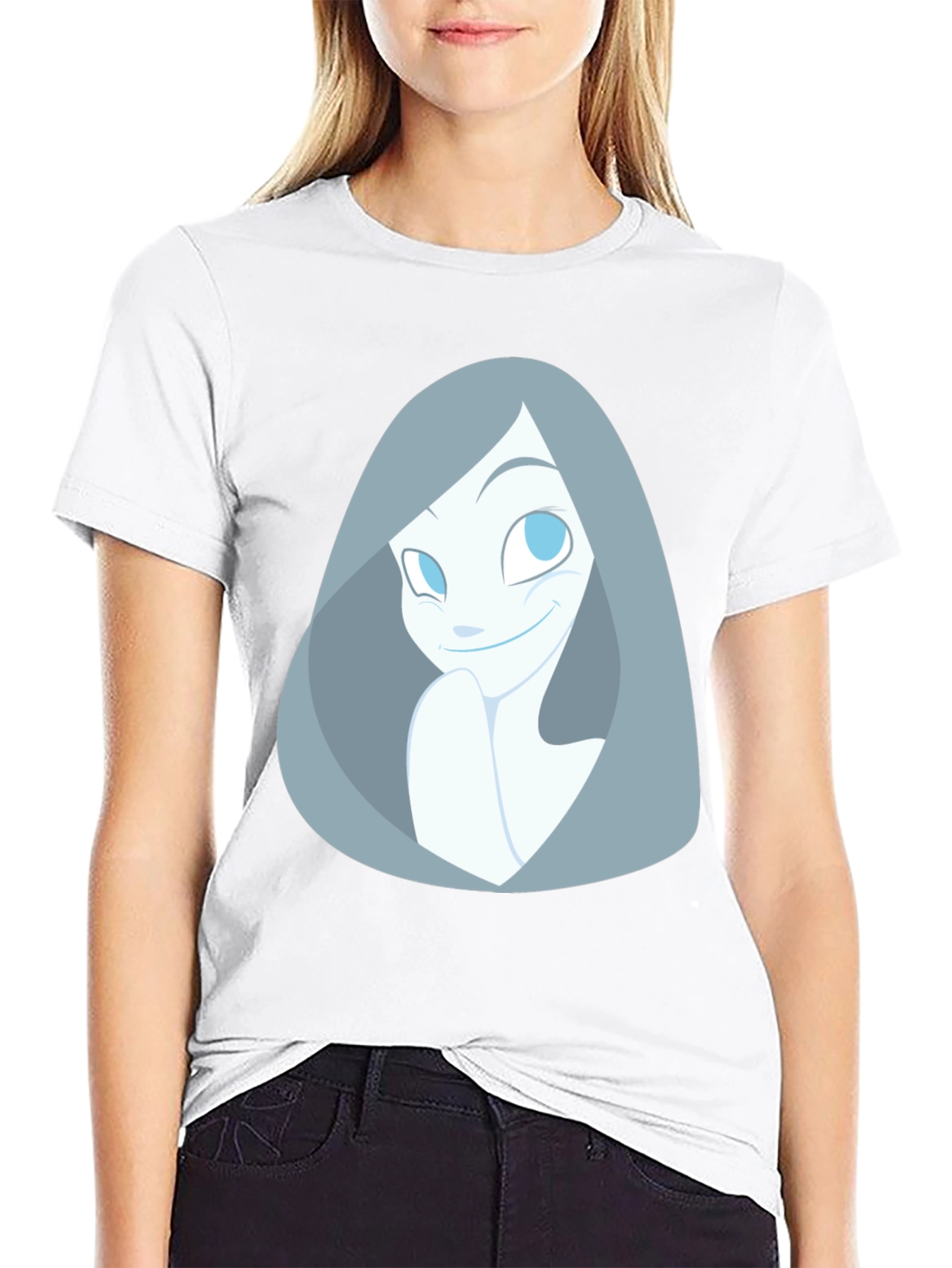Cartoon Ghost Graphic Black T-Shirt