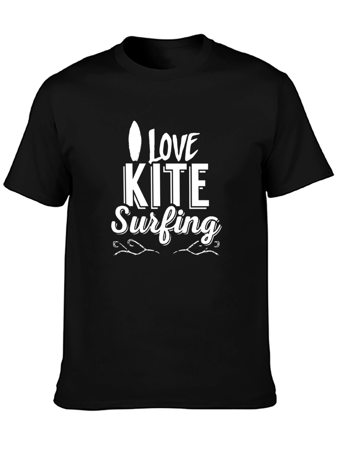 Love Kite Surfing Black T-Shirt