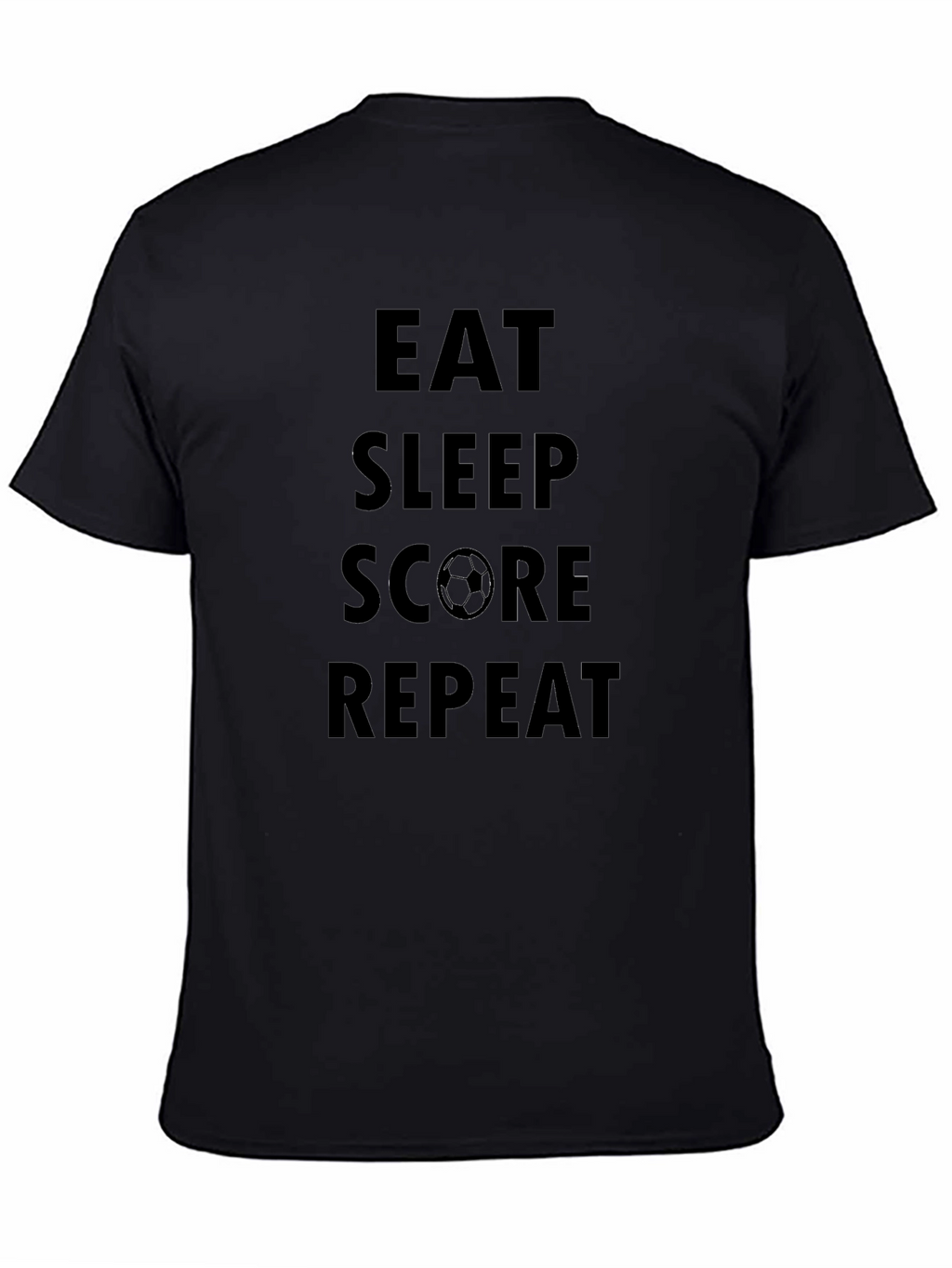 Eat Sleep Score Repeat Black T-Shirt
