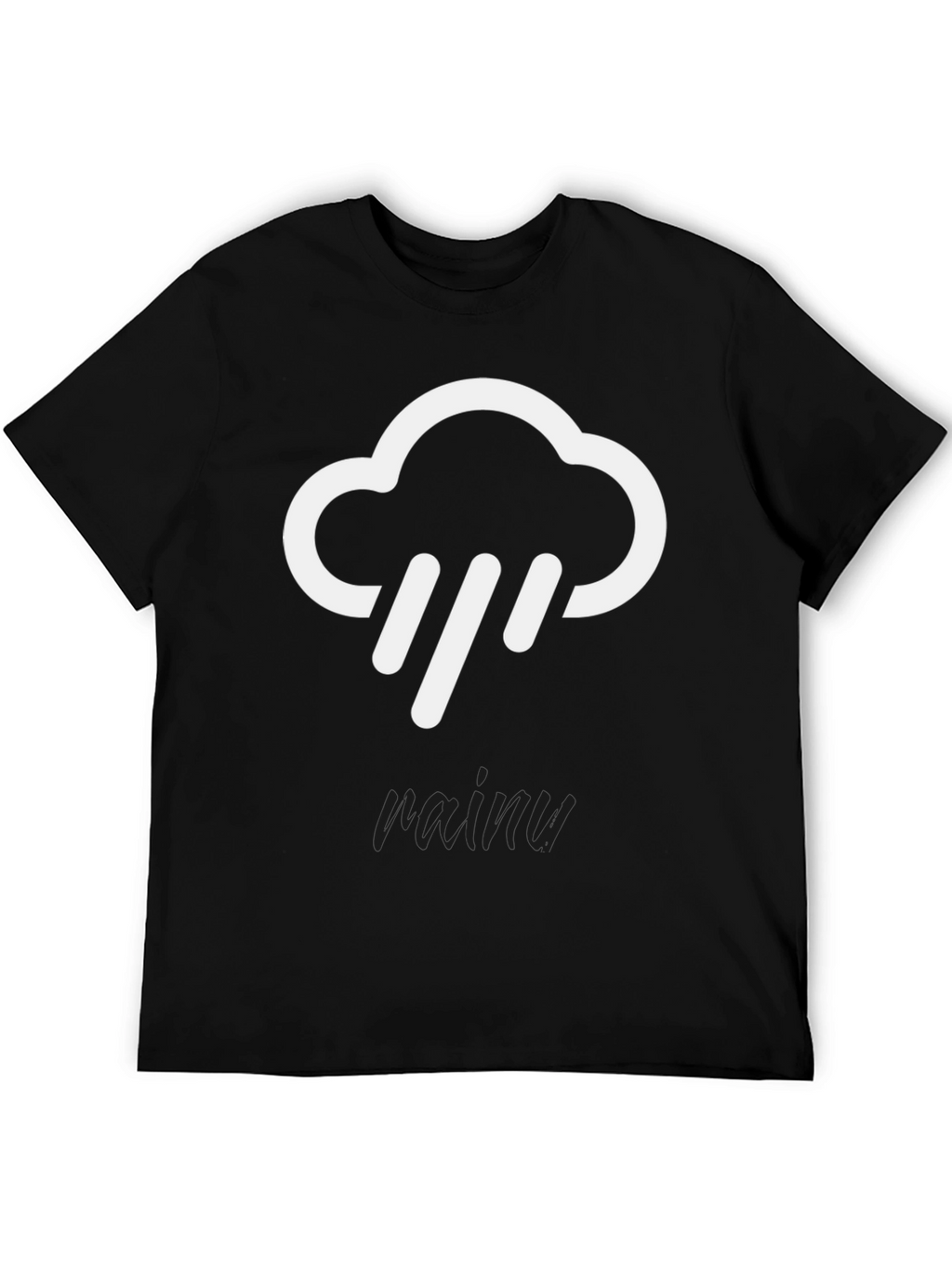 Rainy Cloud Graphic Tee - Black Cotton T-Shirt