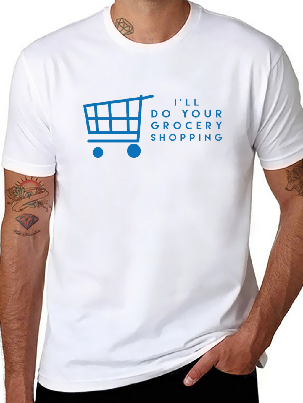 Grocery Shopping T-Shirt - Black Cotton Tee