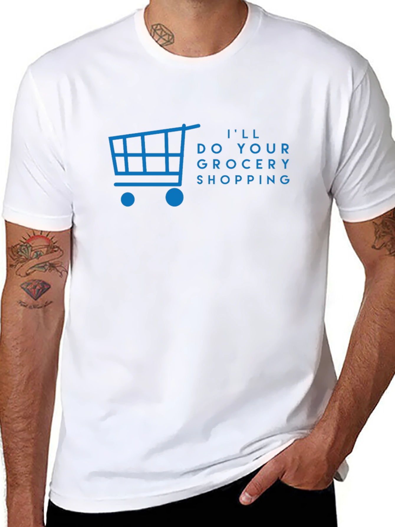 Grocery Shopping T-Shirt - Black Cotton Tee