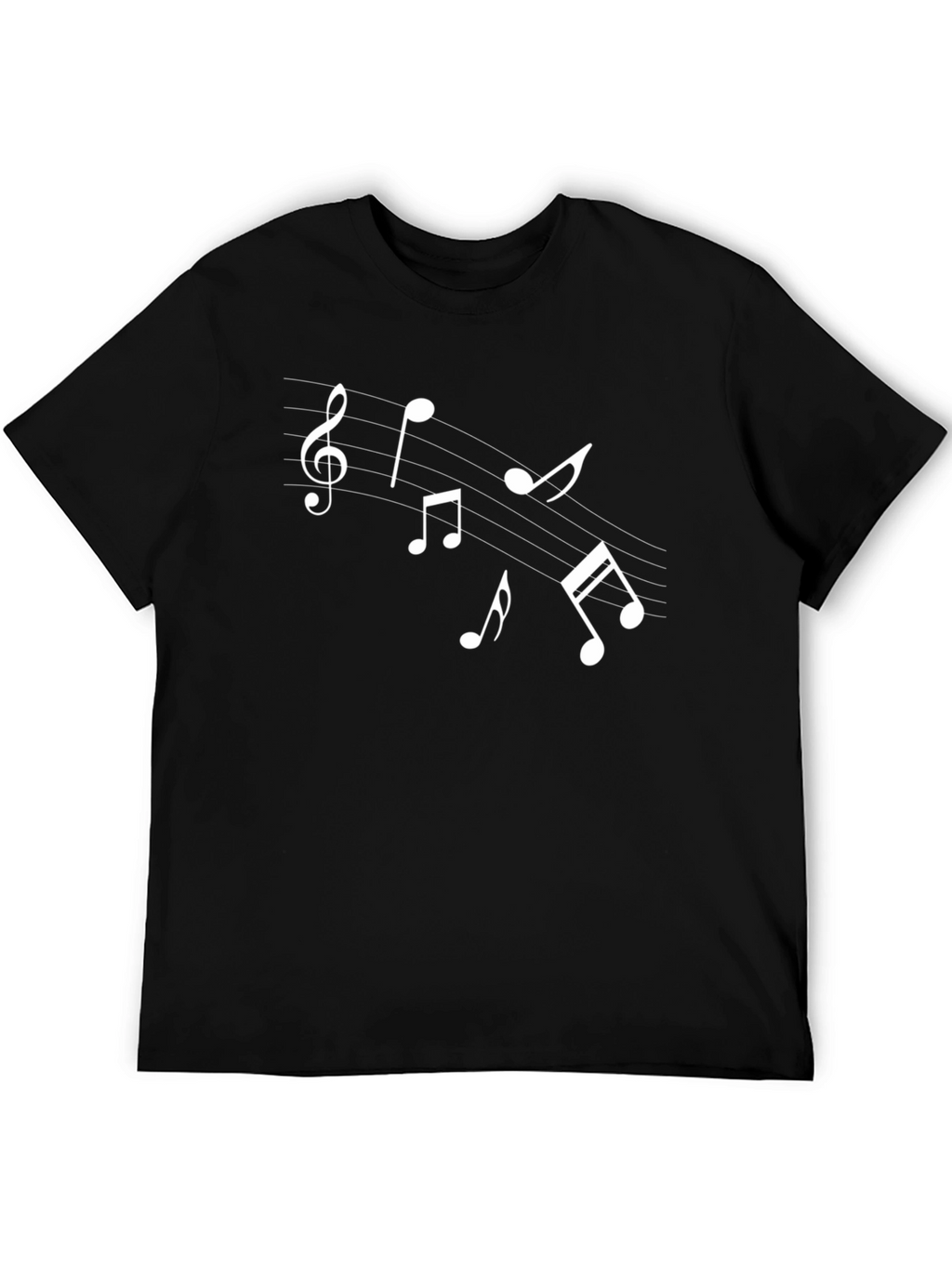 Musical Notes T-Shirt - Black Cotton Tee