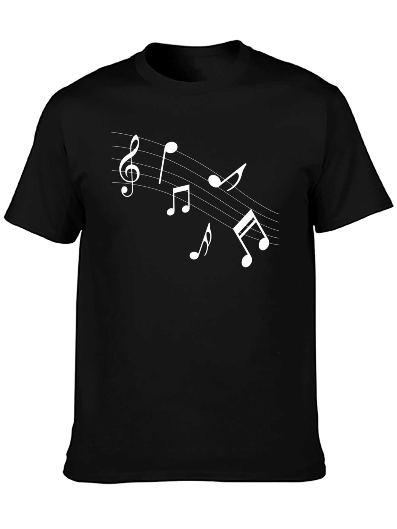 Musical Notes T-Shirt - Black Cotton Tee