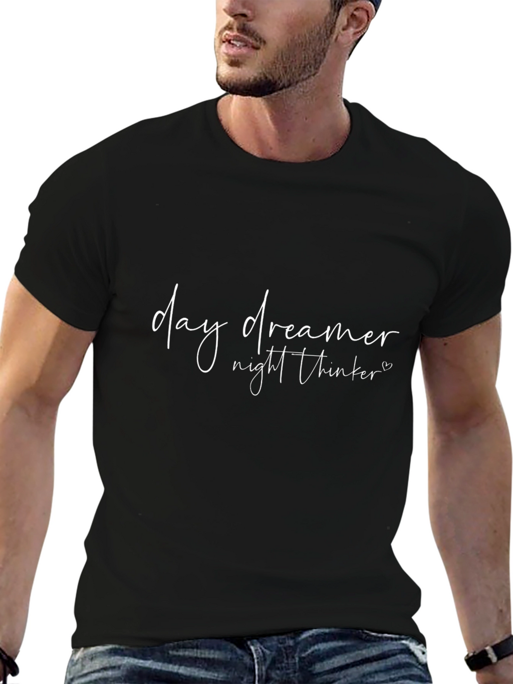 Day Dreamer Night Thinker Black T-Shirt