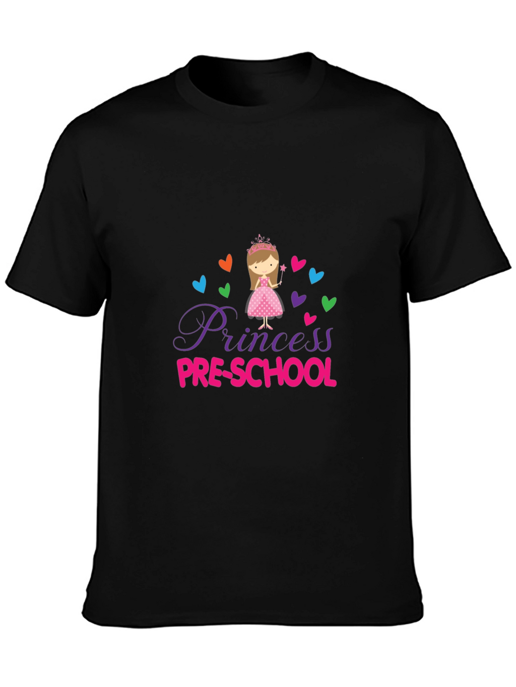 Princess Preschool Black T-Shirt