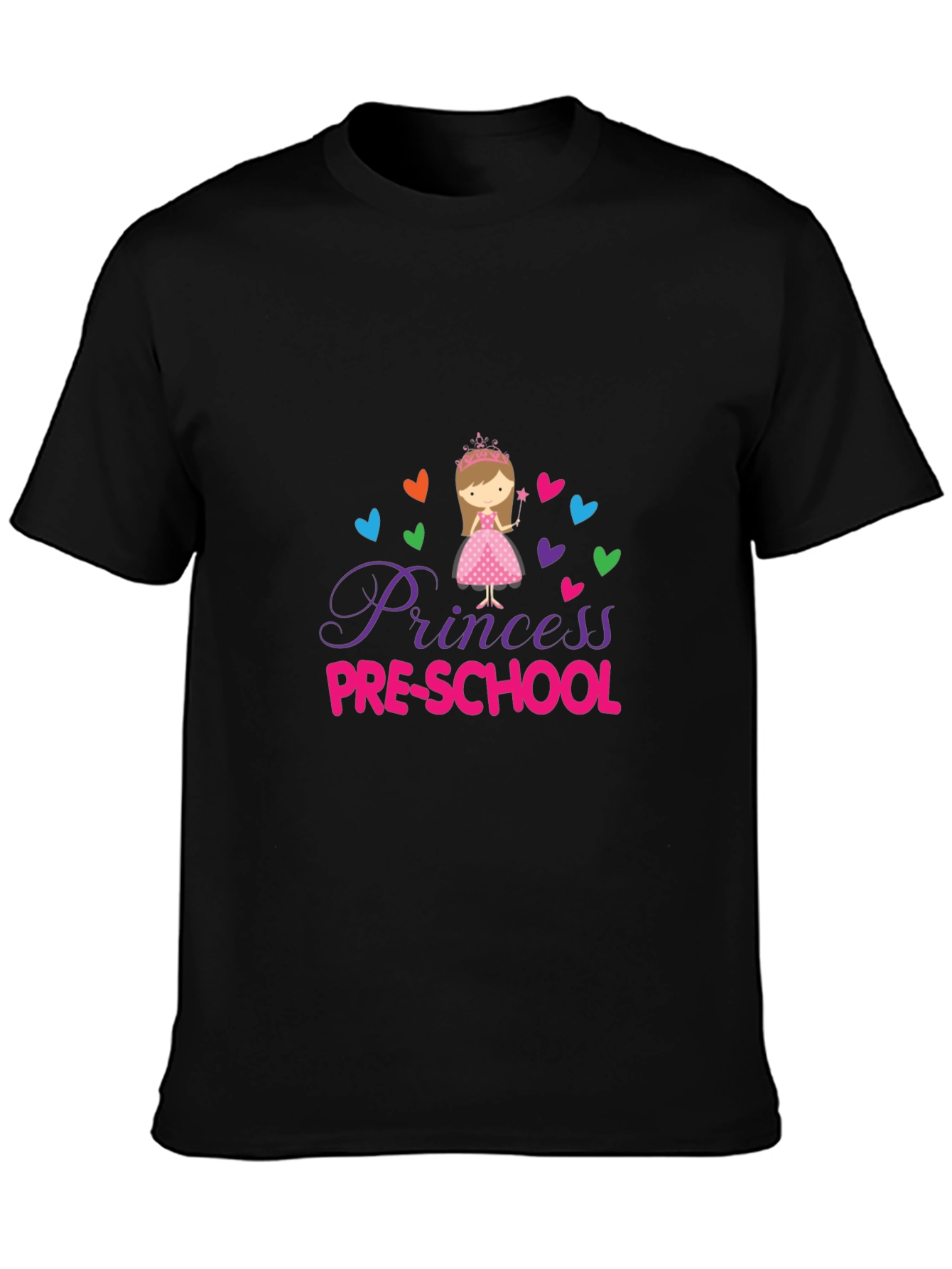 Princess Preschool Black T-Shirt