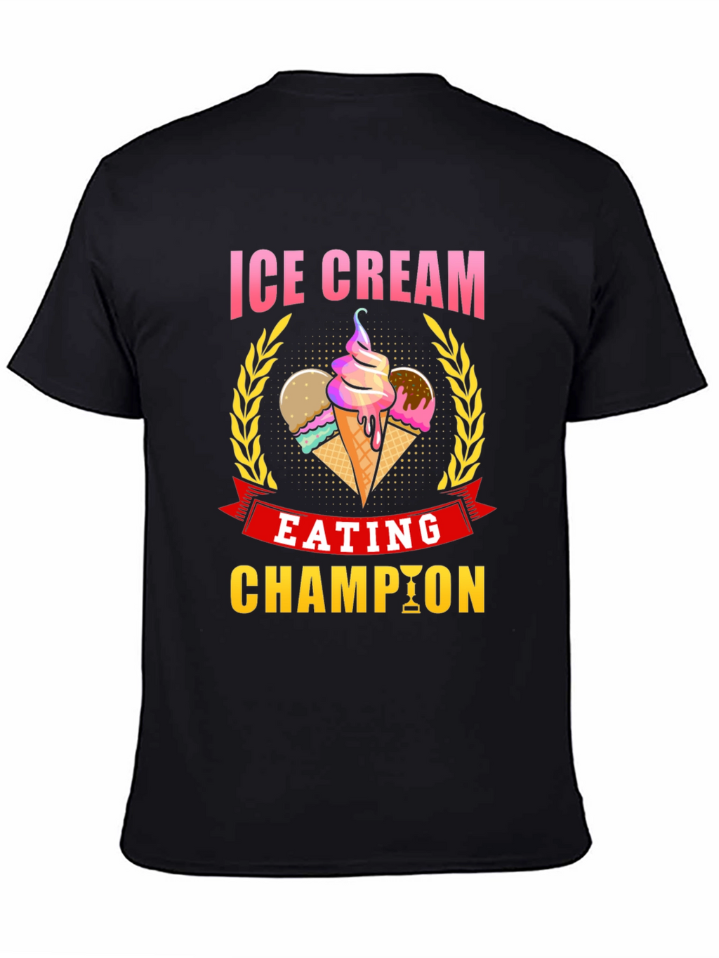 Ice Cream Eating Champion Black T-Shirt