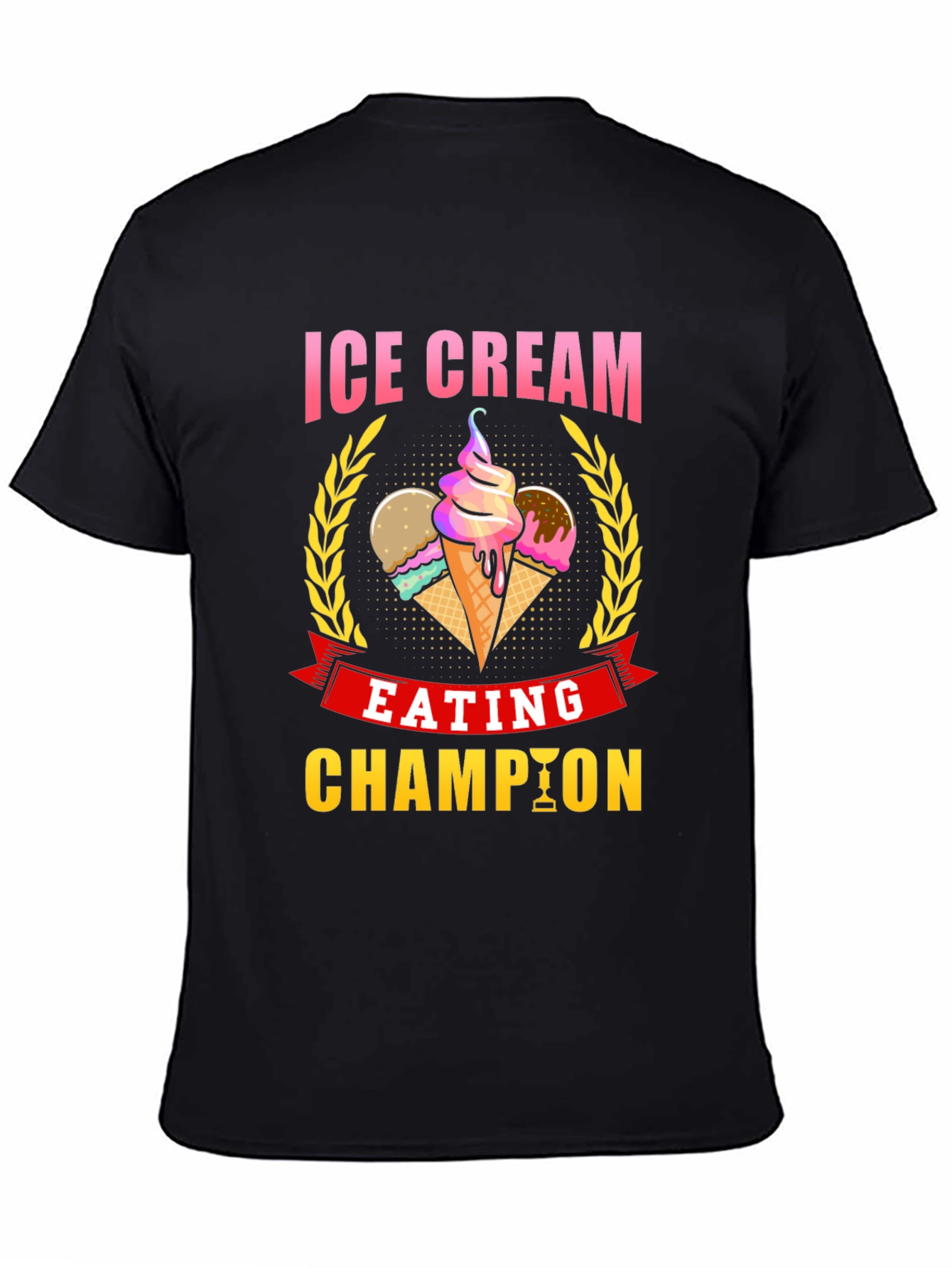 Ice Cream Eating Champion Black T-Shirt