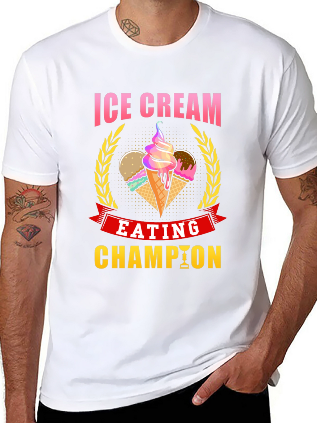 Ice Cream Eating Champion Black T-Shirt