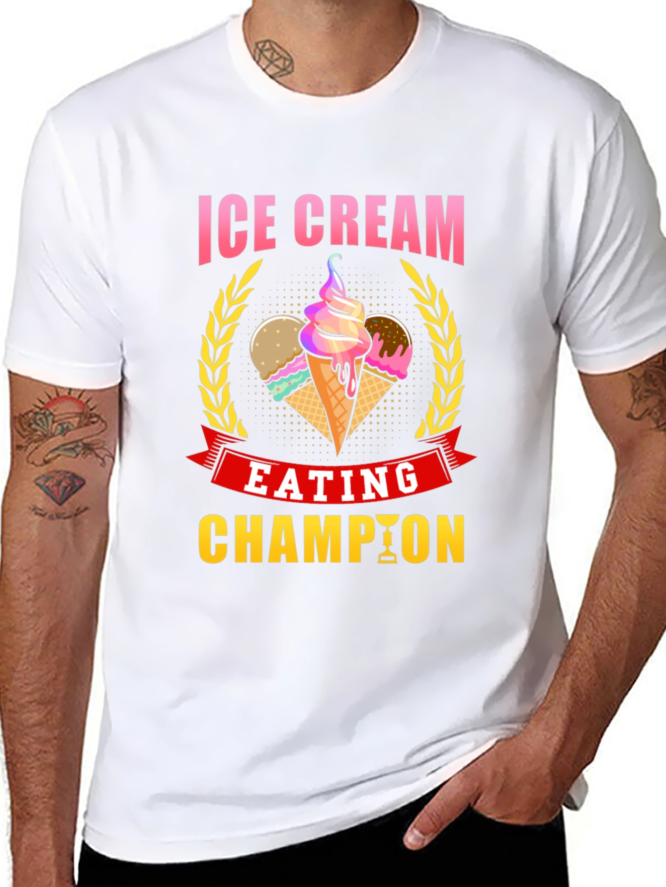 Ice Cream Eating Champion Black T-Shirt
