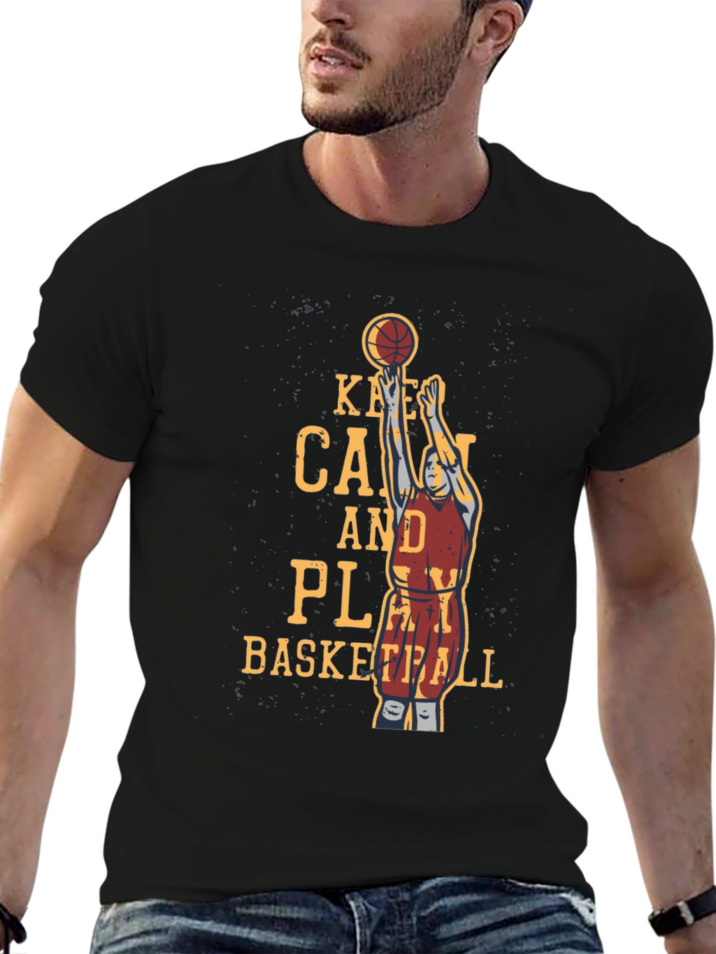 Basketball Graphic T-Shirt - Keep Calm and Play