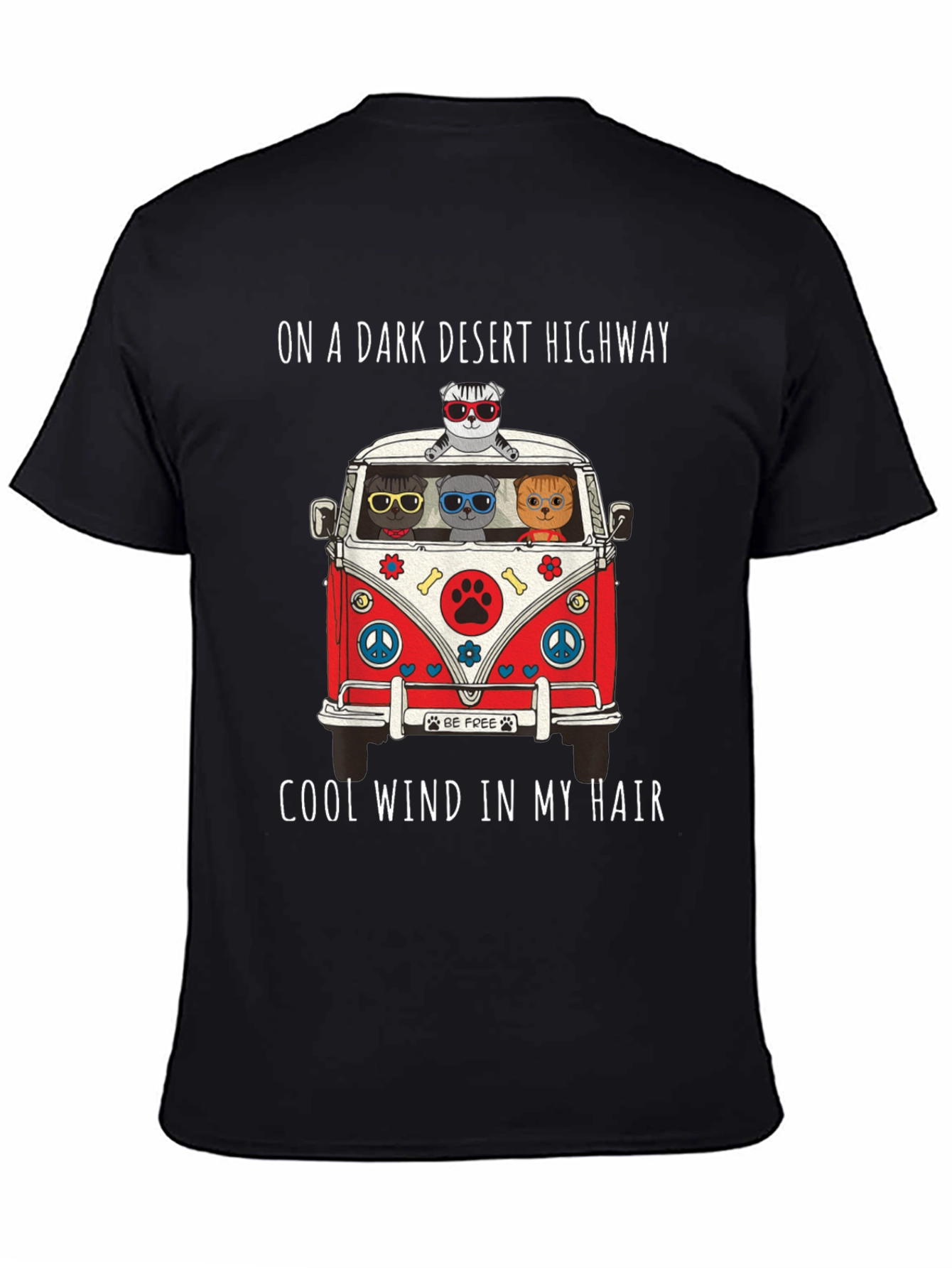Cats in a Van T-Shirt: Desert Highway Cool