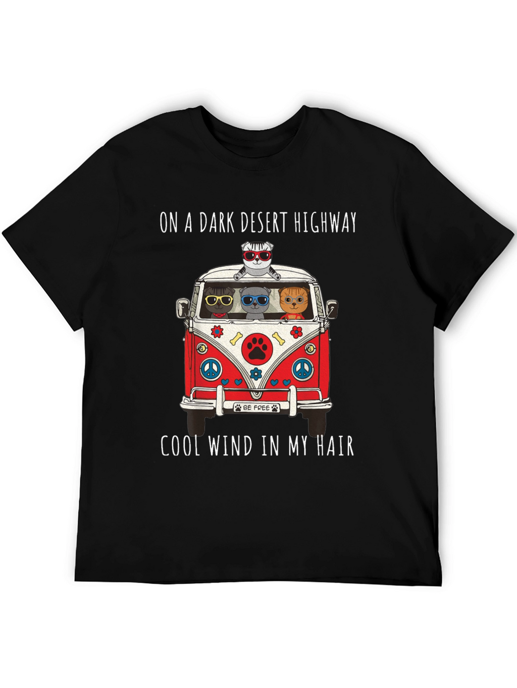 Cats in a Van T-Shirt: Desert Highway Cool