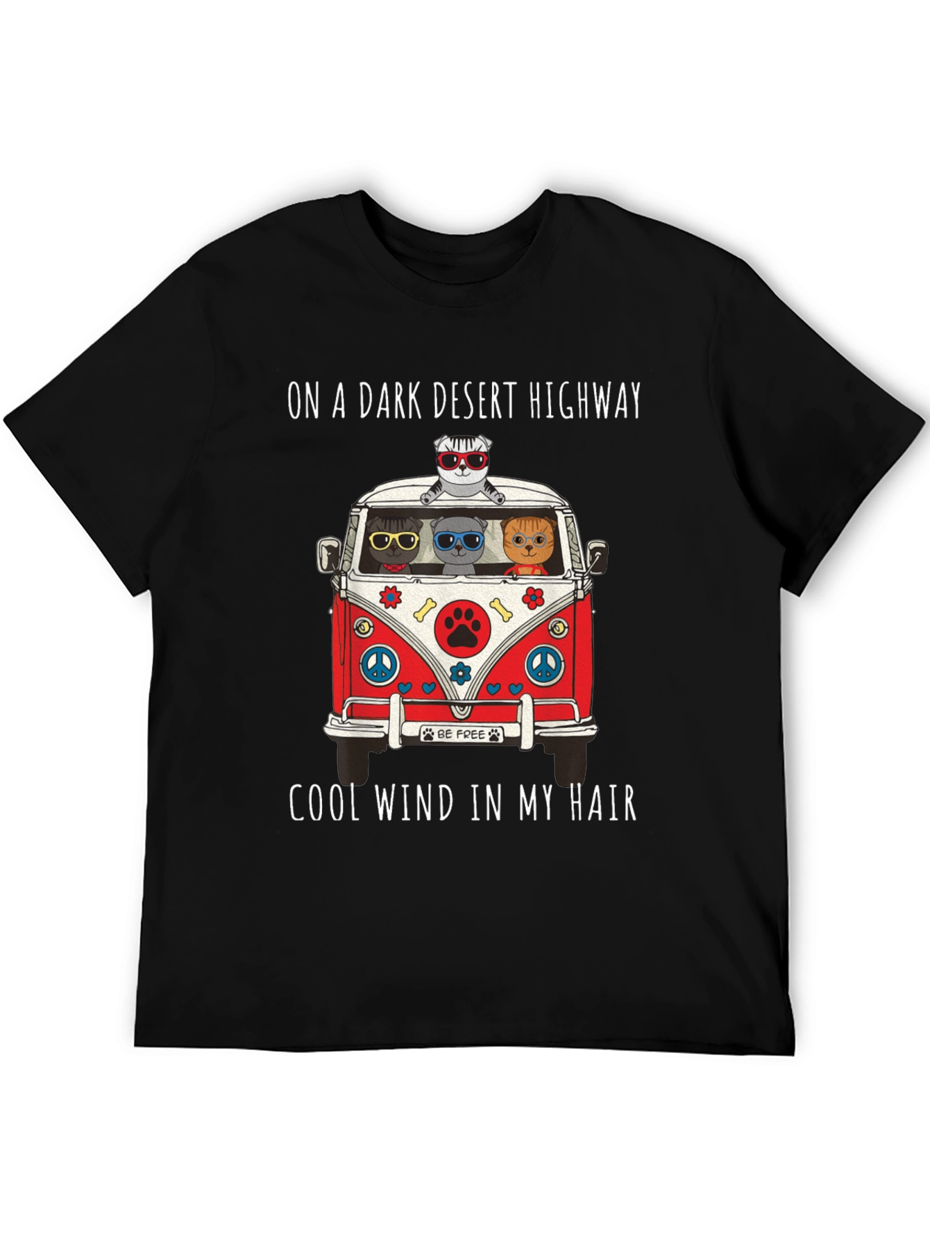 Cats in a Van T-Shirt: Desert Highway Cool