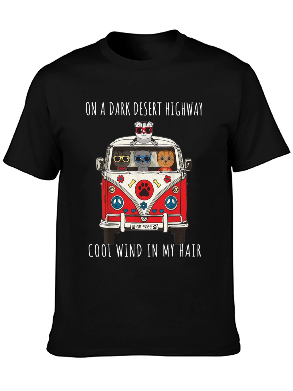 Cats in a Van T-Shirt: Desert Highway Cool