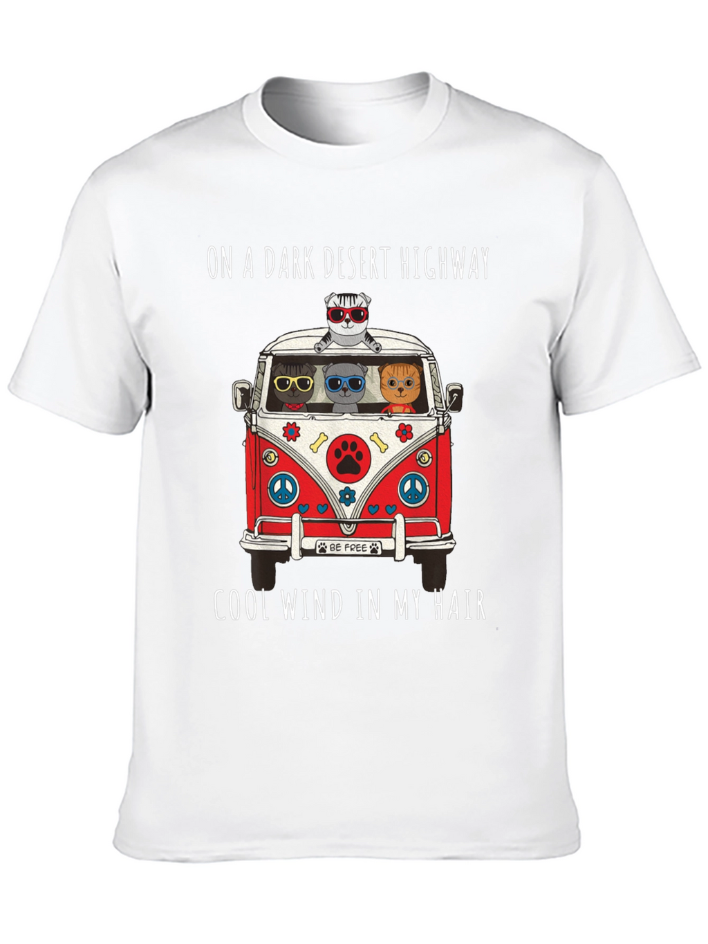 Cats in a Van T-Shirt: Desert Highway Cool