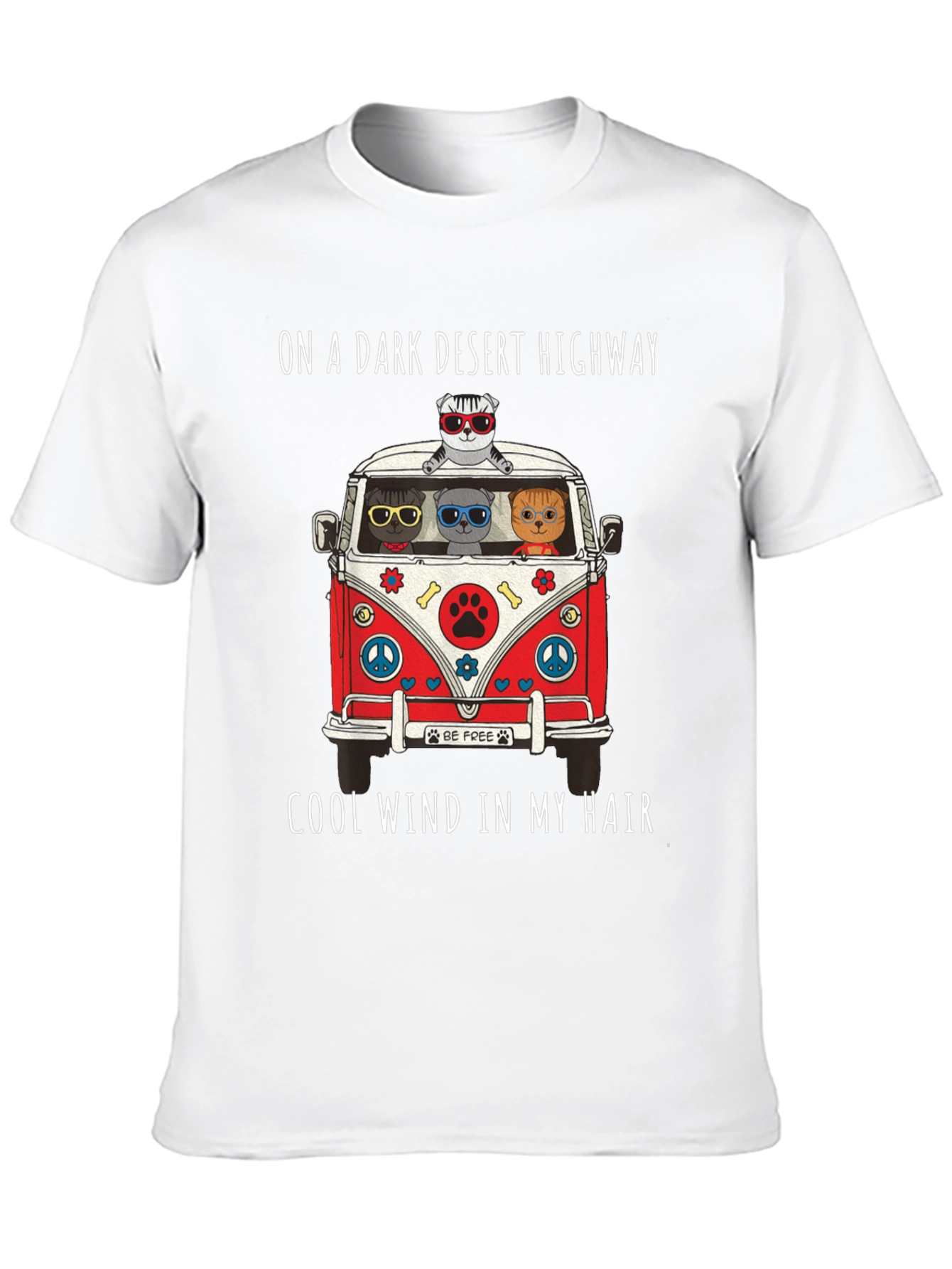 Cats in a Van T-Shirt: Desert Highway Cool