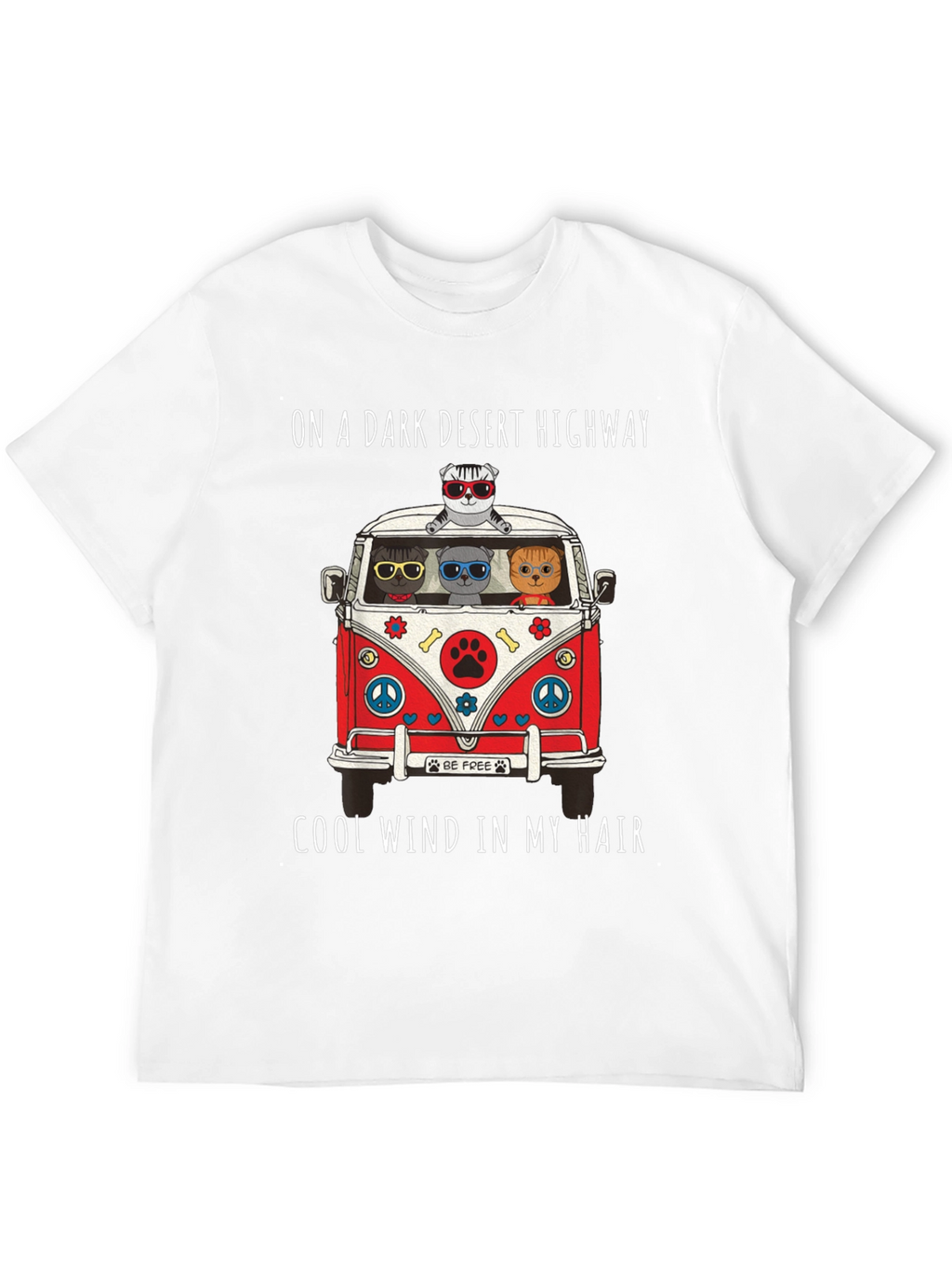Cats in a Van T-Shirt: Desert Highway Cool