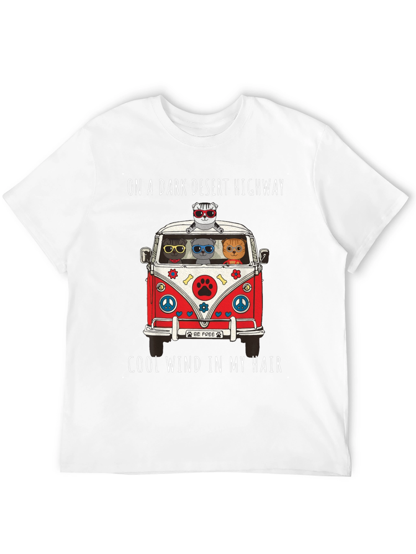 Cats in a Van T-Shirt: Desert Highway Cool