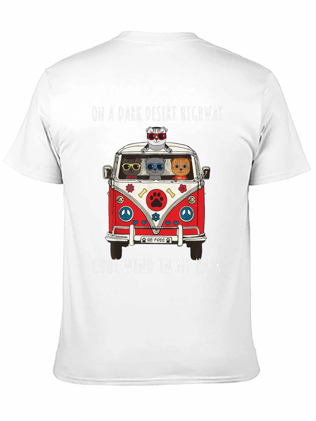 Cats in a Van T-Shirt: Desert Highway Cool