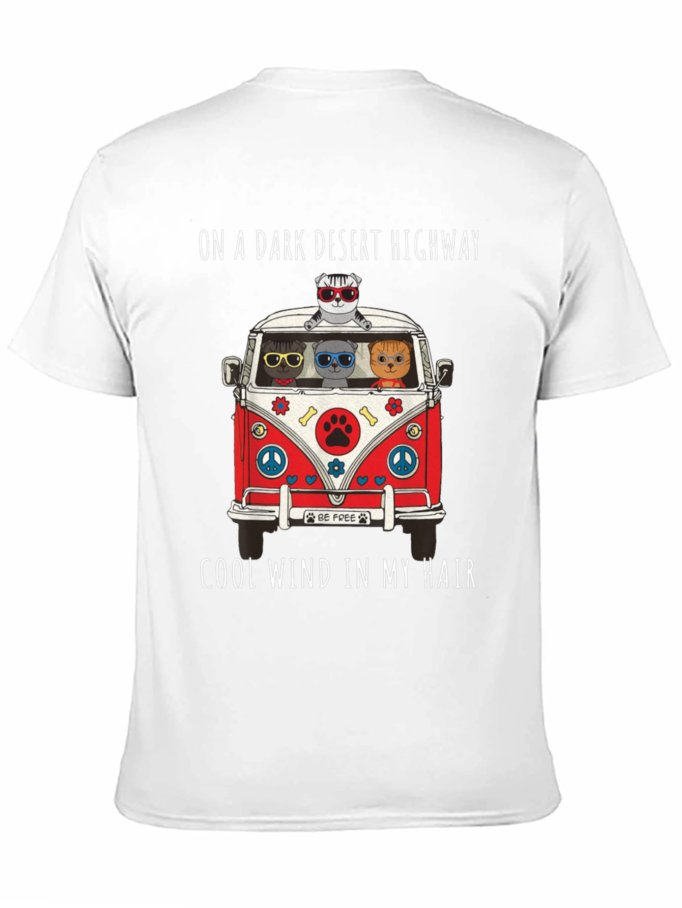 Cats in a Van T-Shirt: Desert Highway Cool
