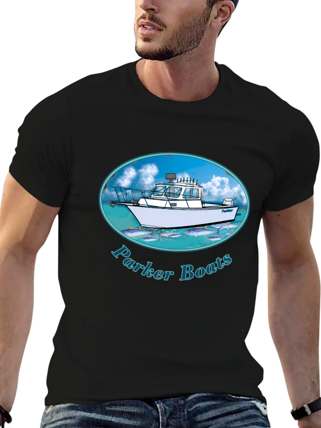 Parker Boats T-Shirt - Black Graphic Tee