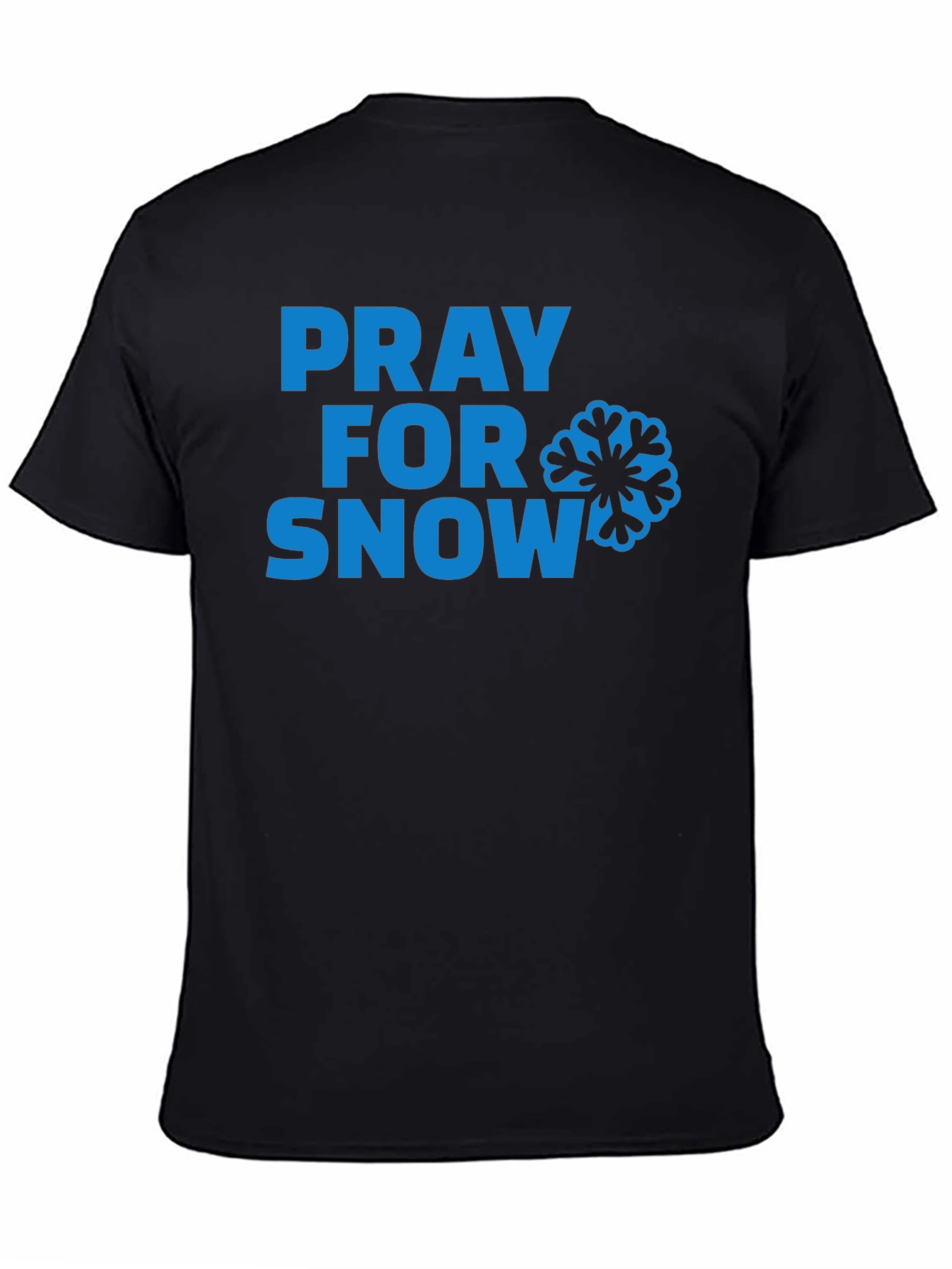Pray for Snow T-Shirt - Blue Graphic Tee