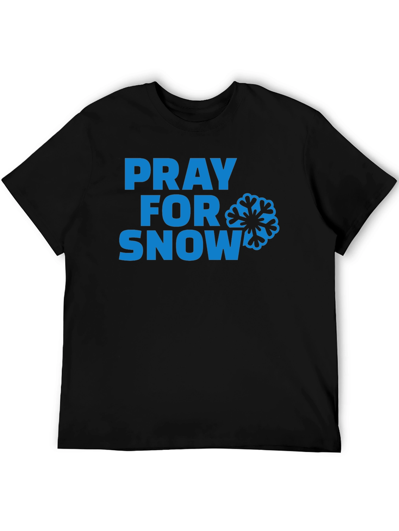 Pray for Snow T-Shirt - Blue Graphic Tee