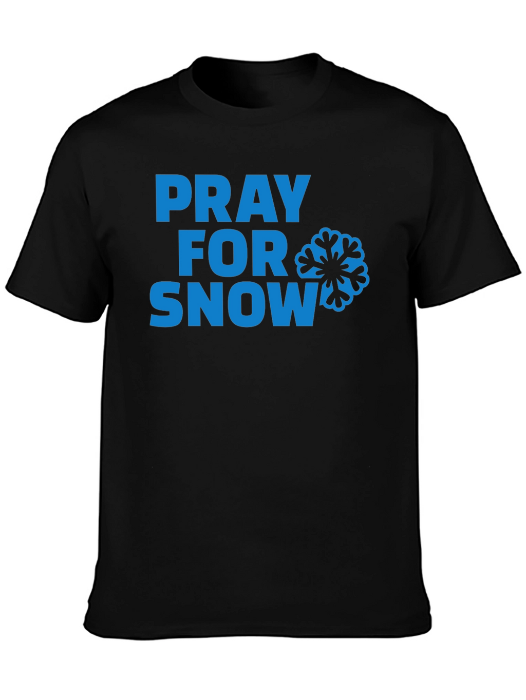 Pray for Snow T-Shirt - Blue Graphic Tee